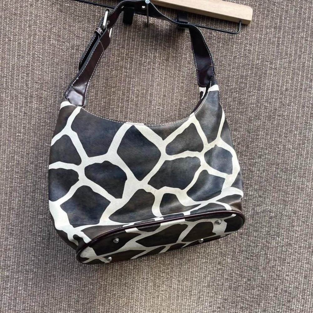 Betty Boop Faux Leather Purse Cow Print Brown Spots Print Western Vintage Tote